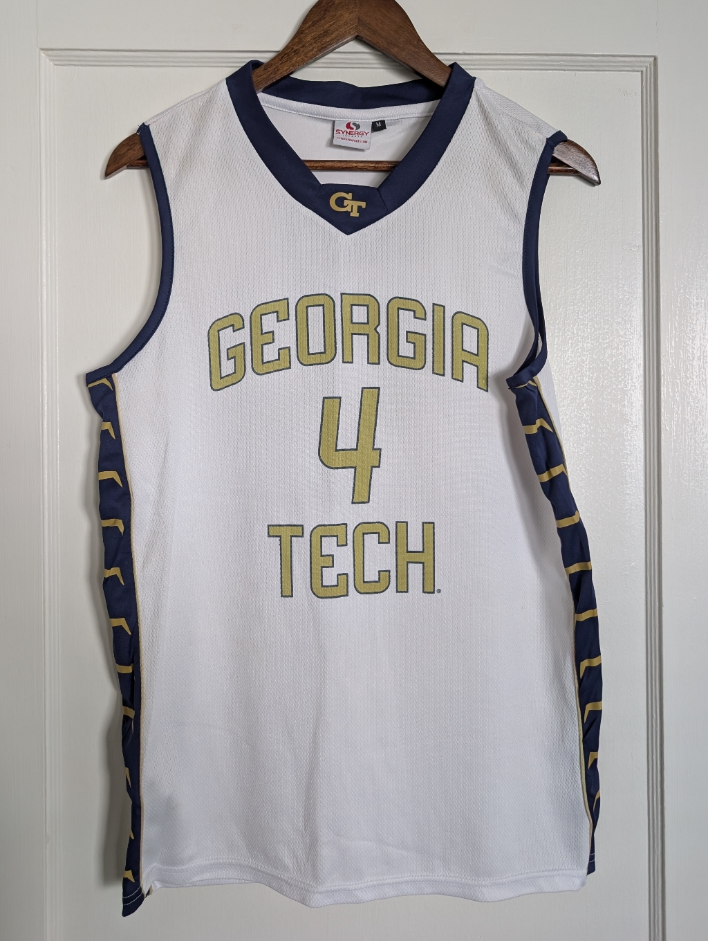 Chris Bosh Georgia Tech White  Navy Basketball Jersey  Size Medium